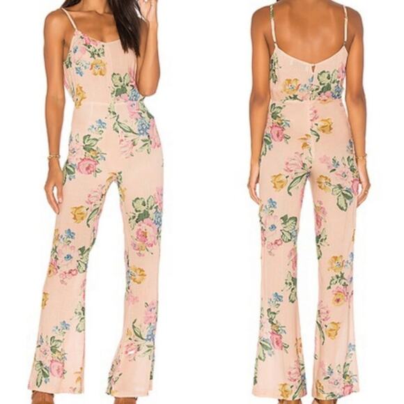 REVOLVE Auguste The Label Blush Delilah Bloom Pintuck Jumpsuit Size 2 - Picture 8 of 8